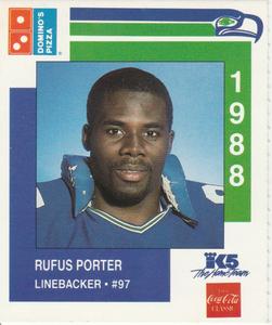 1988 Domino's Pizza Seattle Seahawks #50 Rufus Porter Front