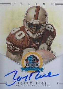 2013 Panini National Treasures - Spectra 50th Anniversary Pro Football Hall of Fame Signatures #72 Jerry Rice Front