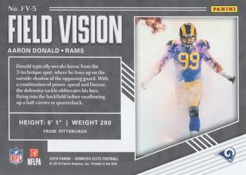 2019 Donruss Elite - Field Vision Pink #FV-5 Aaron Donald Back