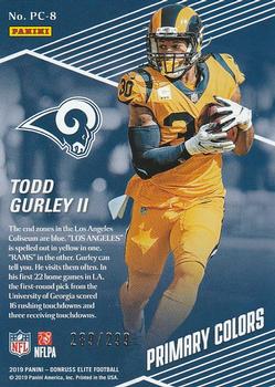 2019 Donruss Elite - Primary Colors #PC-8 Todd Gurley II Back