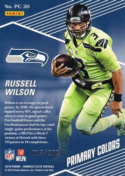 2019 Donruss Elite - Primary Colors #PC-20 Russell Wilson Back