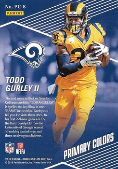 2019 Donruss Elite - Primary Colors Green #PC-8 Todd Gurley II Back
