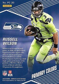 2019 Donruss Elite - Primary Colors Green #PC-20 Russell Wilson Back