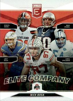 2019 Donruss Elite - Elite Company #1 Nick Bosa / Denzel Ward / Mike Vrabel / Joey Bosa /  Chris Spielman Front