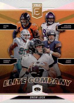 2019 Donruss Elite - Elite Company #7 Drew Lock / Shane Ray / Sheldon Richardson / Charles Harris / Chase Daniel Front