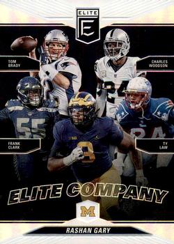 2019 Donruss Elite - Elite Company #9 Rashan Gary / Tom Brady / Charles Woodson / Frank Clark / Ty Law Front