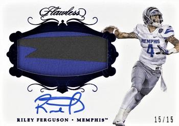 2018 Panini Flawless Collegiate - Flawless Rookie Patch Autographs Sapphire #RPA RFE Riley Ferguson Front