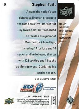 2011 Upper Deck USA Football #6 Stephon Tuitt Back