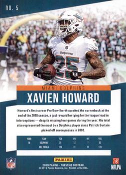 2019 Panini Prestige #5 Xavien Howard Back