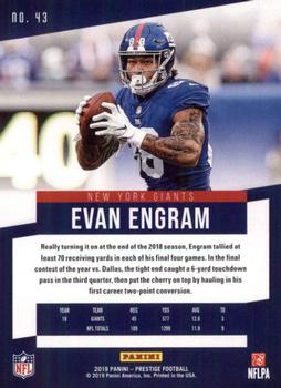2019 Panini Prestige #43 Evan Engram Back