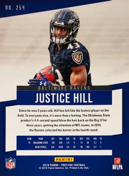2019 Panini Prestige #254 Justice Hill Back