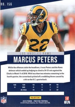 2019 Panini Prestige - Xtra Points Green #156 Marcus Peters Back