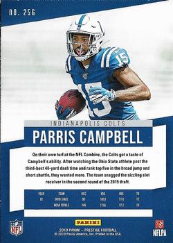 2019 Panini Prestige - Xtra Points Green #256 Parris Campbell Back