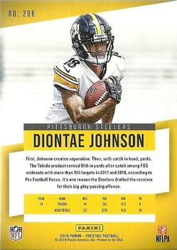 2019 Panini Prestige - Xtra Points Red #298 Diontae Johnson Back