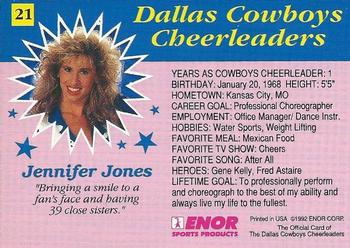 1992 Enor Dallas Cowboys Cheerleaders #21 Jennifer Jones Back