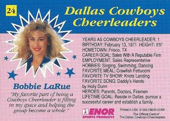 1992 Enor Dallas Cowboys Cheerleaders #24 Bobbi LaRue Back
