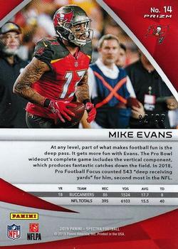2019 Panini Spectra #14 Mike Evans Back