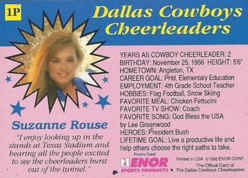 1992 Enor Dallas Cowboys Cheerleaders - Promos #1P Suzanne Rouse Back