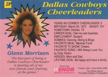 1992 Enor Dallas Cowboys Cheerleaders - Promos #2P Glenn Morrison Back