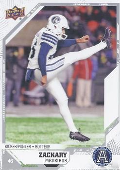 2019 Upper Deck CFL #14 Zackary Medeiros Front