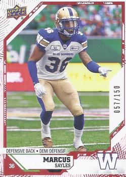 2019 Upper Deck CFL - Red Border #109 Marcus Sayles Front