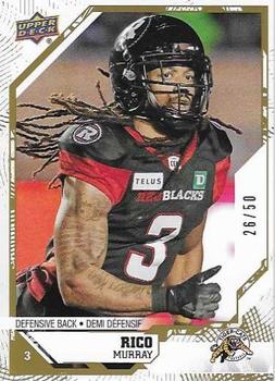 2019 Upper Deck CFL - Gold Border #123 Rico Murray Front