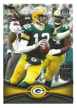 2015 Topps - 60th Anniversary Buybacks Blue Stamp #1 Aaron Rodgers Front