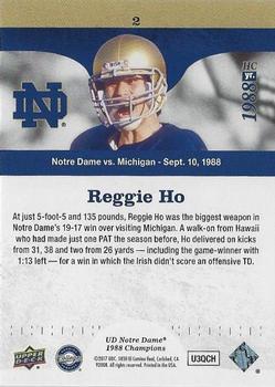 2017 Upper Deck Notre Dame 1988 Champions - Blue #2 Reggie Ho's First FG Back
