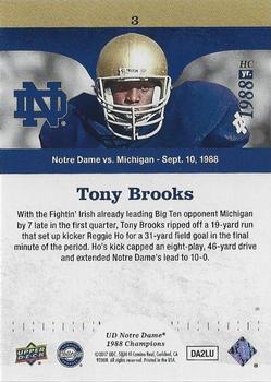 2017 Upper Deck Notre Dame 1988 Champions - Blue #3 Tony Brooks 19 YD Scamper Back