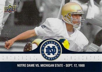 2017 Upper Deck Notre Dame 1988 Champions - Blue #9 ND Offense Sets up the First FG Front