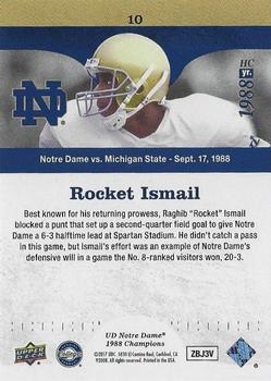 2017 Upper Deck Notre Dame 1988 Champions - Blue #10 Rocket Blocks the Punt Back