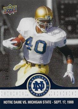 2017 Upper Deck Notre Dame 1988 Champions - Blue #16 Notre Dame Runs Over Michigan State Front