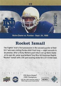 2017 Upper Deck Notre Dame 1988 Champions - Blue #19 54 Yard TD for Rocket Back