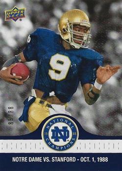 2017 Upper Deck Notre Dame 1988 Champions - Blue #26 Tony Rice Kicks off the Scoring Front