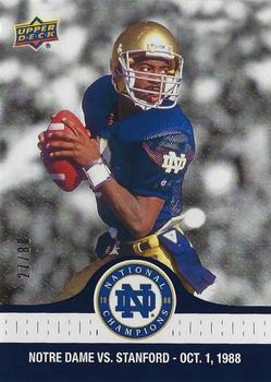 2017 Upper Deck Notre Dame 1988 Champions - Blue #28 Four First Half Rushing TD's Front