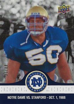 2017 Upper Deck Notre Dame 1988 Champions - Blue #30 Cardinal Held to Just 59 Yards on the Ground Front