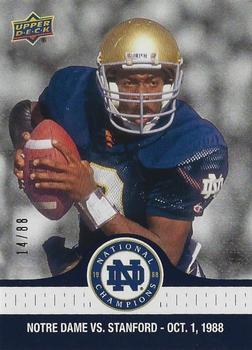 2017 Upper Deck Notre Dame 1988 Champions - Blue #32 Rice Runs for 107 and Passes for 129 Front