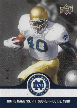 2017 Upper Deck Notre Dame 1988 Champions - Blue #35 Tony Brooks Runs for 52 Yards Front