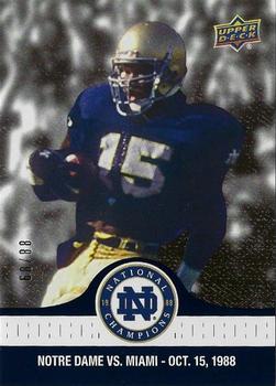 2017 Upper Deck Notre Dame 1988 Champions - Blue #44 Pat Terrell Picks off Walsh and Scores Front
