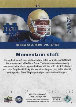 2017 Upper Deck Notre Dame 1988 Champions - Blue #45 Momentum Shift Back
