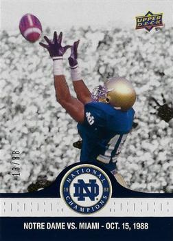 2017 Upper Deck Notre Dame 1988 Champions - Blue #48 Pat Terrell Stops the Hurricanes Front