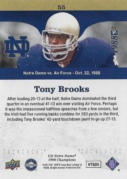 2017 Upper Deck Notre Dame 1988 Champions - Blue #55 Brooks Goes 42 Yards for the Touchdown Back
