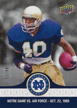 2017 Upper Deck Notre Dame 1988 Champions - Blue #55 Brooks Goes 42 Yards for the Touchdown Front