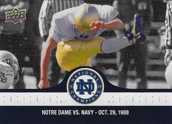2017 Upper Deck Notre Dame 1988 Champions - Blue #62 29 Yard Field Goal from Reggie Ho Front