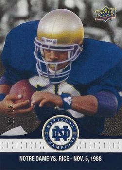 2017 Upper Deck Notre Dame 1988 Champions - Blue #68 Johnson Scores Two TD's on the Ground Front