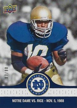 2017 Upper Deck Notre Dame 1988 Champions - Blue #70 Tony Brooks Scores from the Goal Line Front
