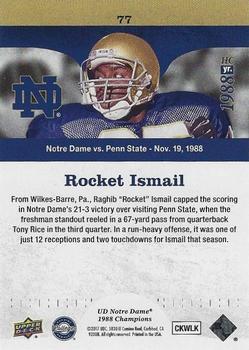 2017 Upper Deck Notre Dame 1988 Champions - Blue #77 Rocket Reels in 67 Yard TD Pass Back