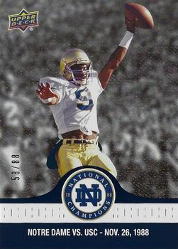 2017 Upper Deck Notre Dame 1988 Champions - Blue #84 Rice's 65 Yard TD Opens up the Scoring Front