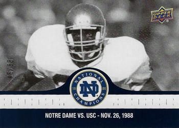 2017 Upper Deck Notre Dame 1988 Champions - Blue #85 George Streeter Picks off Peete Front