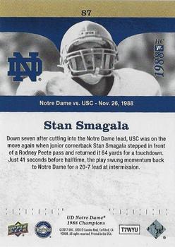 2017 Upper Deck Notre Dame 1988 Champions - Blue #87 Stan Smagala Takes it to the House Back